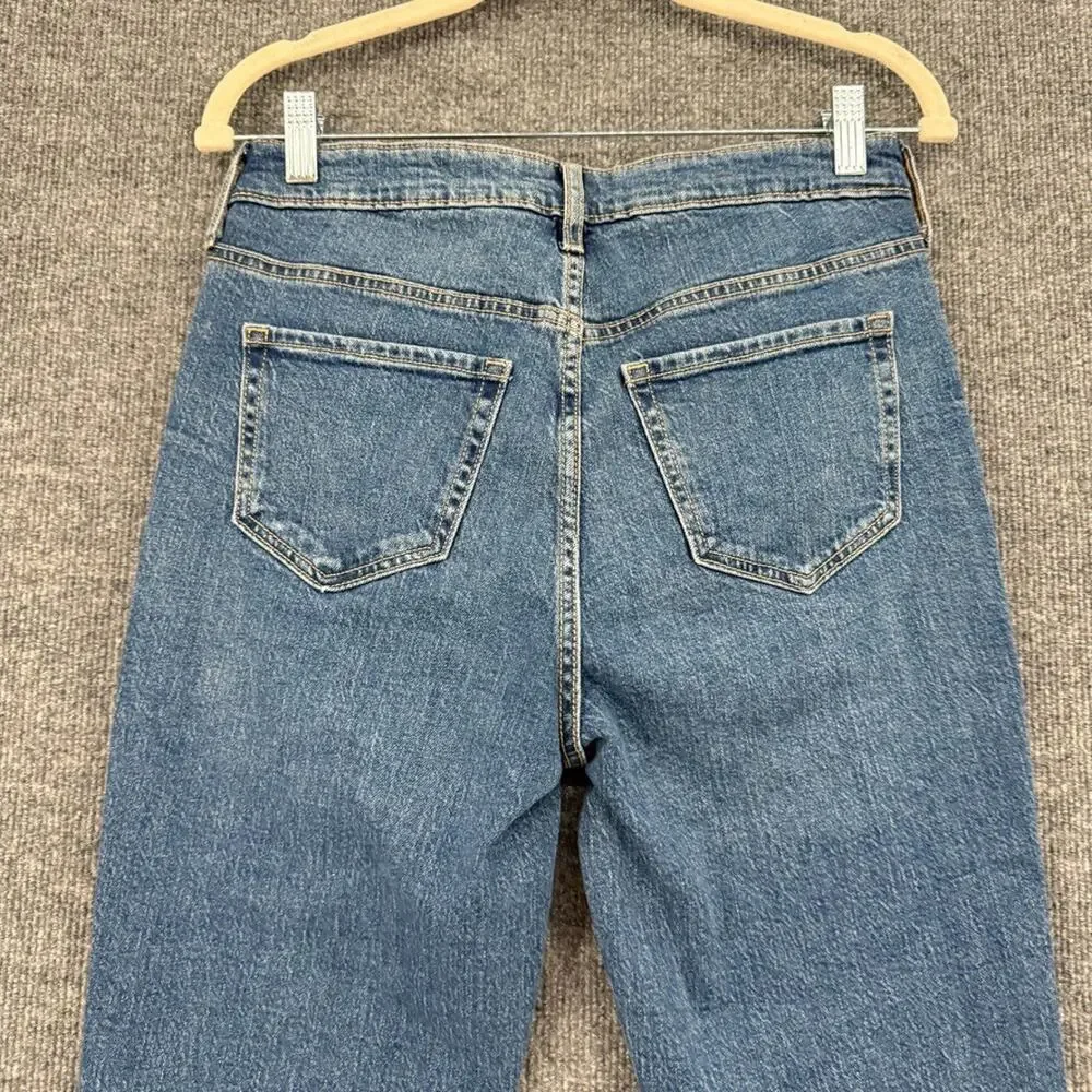 Old Navy Kicker Boot Cut High Rise Jeans Womens 4 Button Fly Medium Wash Stretch - Picture 5 of 12